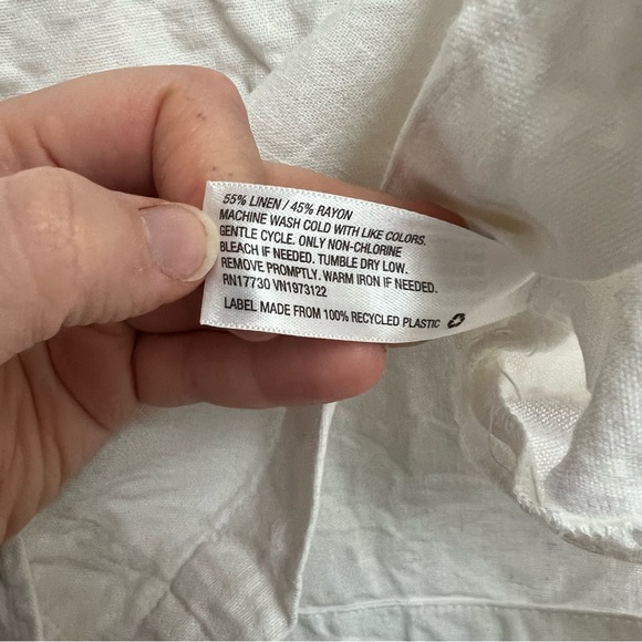 Universal Thread Crop Top Linen Button Down - Picture 4 of 4